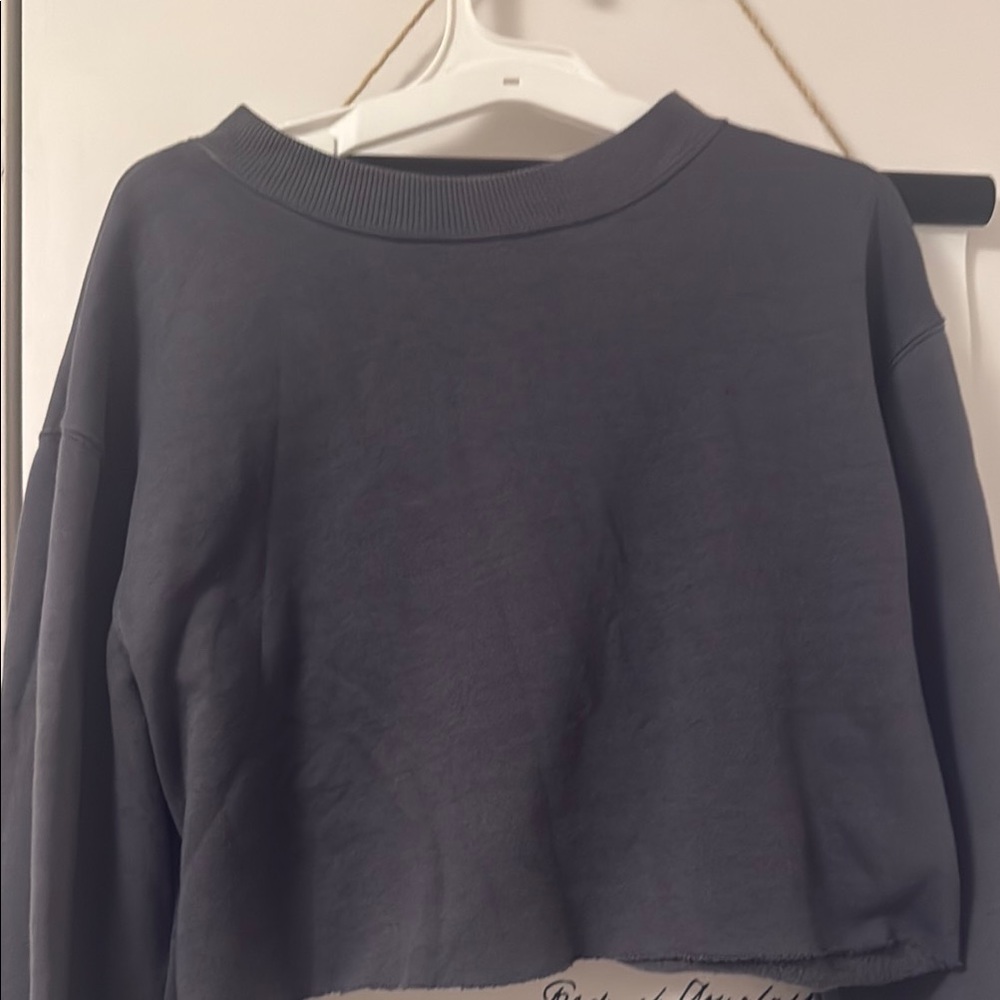 Divided Gray Boxy Cropped Hoodie